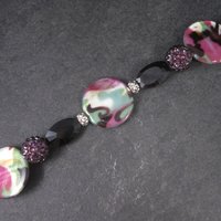 Purple and Black Bead Strand