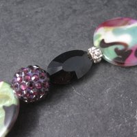 Purple and Black Bead Strand