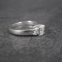 14K White Gold .50 Carat 3 Stone Diamond Ring Size 7