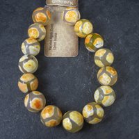 Orange Faceted Agate 12mm Bead Strand