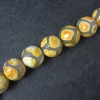 Orange Faceted Agate 12mm Bead Strand