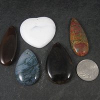 Destash Lot of 5 Gemstone Focal Pendants