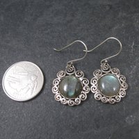 Vintage Sterling Labradorite Earrings