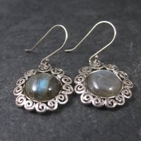 Vintage Sterling Labradorite Earrings