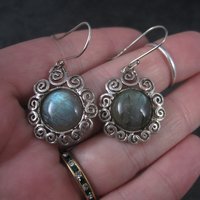 Vintage Sterling Labradorite Earrings