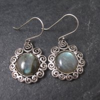 Vintage Sterling Labradorite Earrings