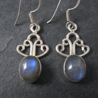 Vintage Sterling Labradorite Earrings