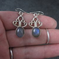 Vintage Sterling Labradorite Earrings
