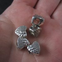Destash Lot of 5 Silver Heart Bead Pendants