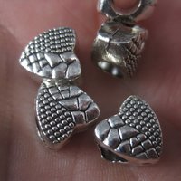Destash Lot of 5 Silver Heart Bead Pendants