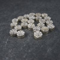 Destash Lot of 6mm Silver Plated Diamond Cut Disk Beads