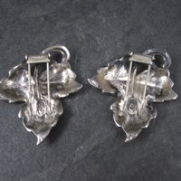 Vintage Sterling Leaf Fur Clips by Danecraft