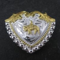 Vintage Circle Y Silver Western Horse Bandana Hair Tie Clip