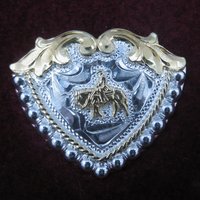 Vintage Circle Y Silver Western Horse Bandana Hair Tie Clip