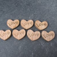 Wedding Table Confetti 100 Tiny Wooden Hearts