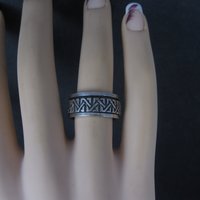 Vintage Sterling Celtic Spinner Worry Ring Size 6