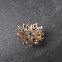 Vintage Starburst Green Rhinestone Brooch Pin