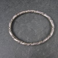 Vintage Sterling Twisted Bangle Bracelet 6.5 Inches