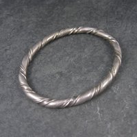 Vintage Sterling Twisted Bangle Bracelet 6.5 Inches
