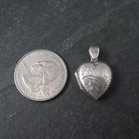 Vintage Sterling Puffy Heart Locket Pendant