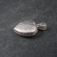 Vintage Sterling Puffy Heart Locket Pendant