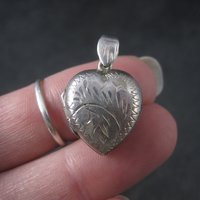 Vintage Sterling Puffy Heart Locket Pendant