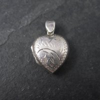 Vintage Sterling Puffy Heart Locket Pendant