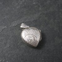 Vintage Sterling Puffy Heart Locket Pendant