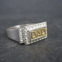 Vintage Sterling and Vermeil Dad Ring Size 11