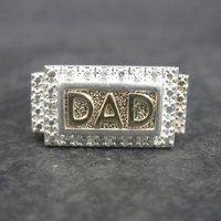Vintage Sterling and Vermeil Dad Ring Size 11