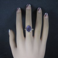 Estate Sterling Amethyst Ring Size 7.75