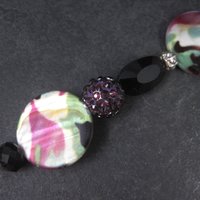 Purple and Black Bead Strand
