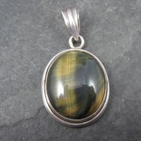 Vintage Sterling Tigers Eye Pendant