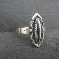 Vintage Southwestern Sterling Hematite Ring