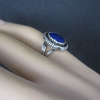 Vintage Southwestern Sterling Lapis Lazuli Pinky Ring Size 3.75