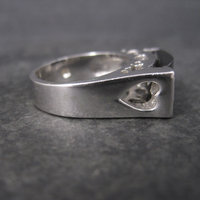 Vintage Sterling Faceted Onyx Celestial Ring Size 8