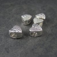Destash Lot of 5 Silver Heart Bead Pendants