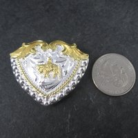 Vintage Circle Y Silver Western Horse Bandana Hair Tie Clip