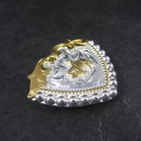 Vintage Circle Y Silver Western Horse Bandana Hair Tie Clip