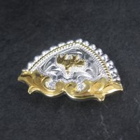 Vintage Circle Y Silver Western Horse Bandana Hair Tie Clip