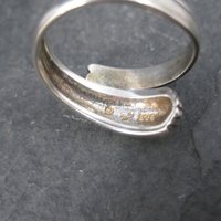 Vintage Deco Style Sterling Crossover Ring Size 6