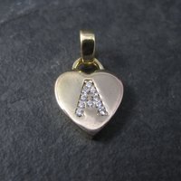 Small Gold Vermeil Initial A Heart Pendant
