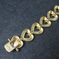 Vintage Vermeil Sterling Illusion Heart Bracelet 7 Inches