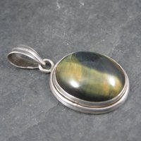 Vintage Sterling Tigers Eye Pendant