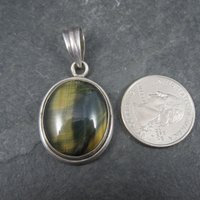 Vintage Sterling Tigers Eye Pendant