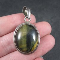 Vintage Sterling Tigers Eye Pendant