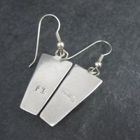 Vintage Southwestern Sterling Turquoise Inlay Earrings