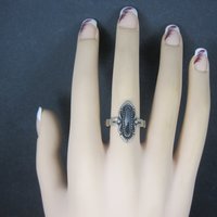 Vintage Southwestern Sterling Hematite Ring