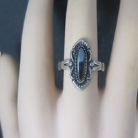 Vintage Southwestern Sterling Hematite Ring