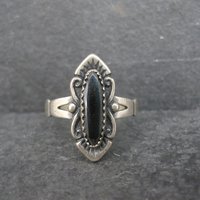 Vintage Southwestern Sterling Hematite Ring